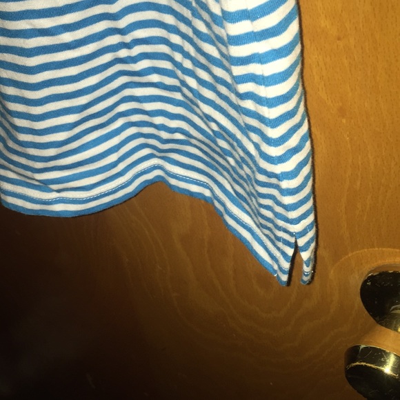 Dots Plus Size 3x white and teal striped top - Picture 5 of 8